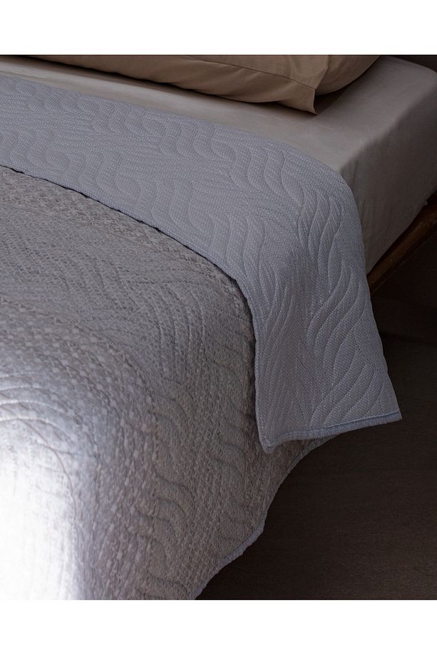 Niort King Size Baskılı Yatak Örtüsü - Bej/mavi - 4