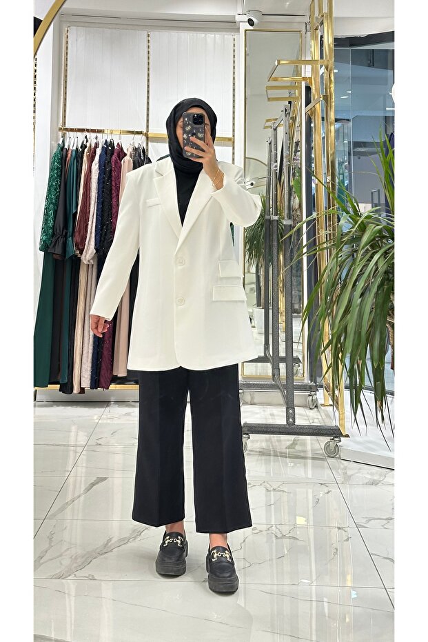 Çift düğmeli blazer ceket - 4