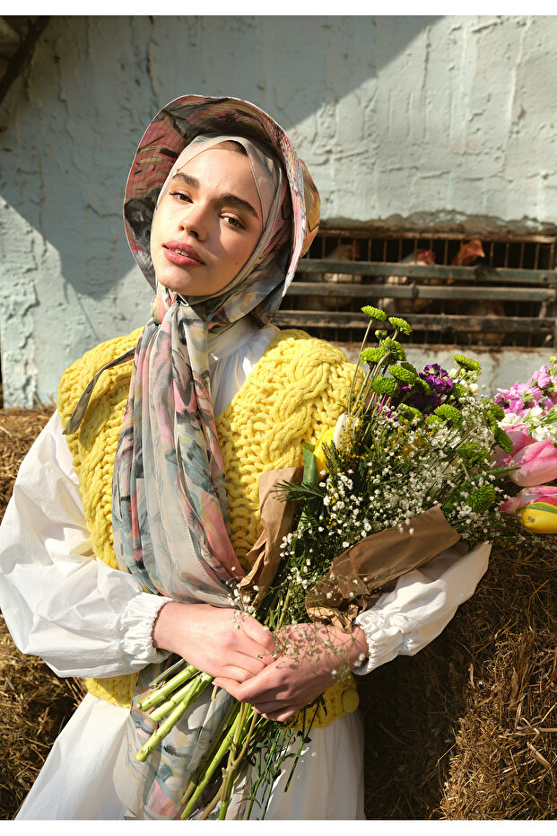 مارجوت نمط شال حريري نعناع - 1