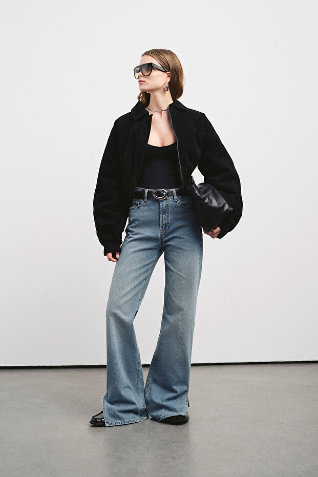 Suni suet crop ceket - 2