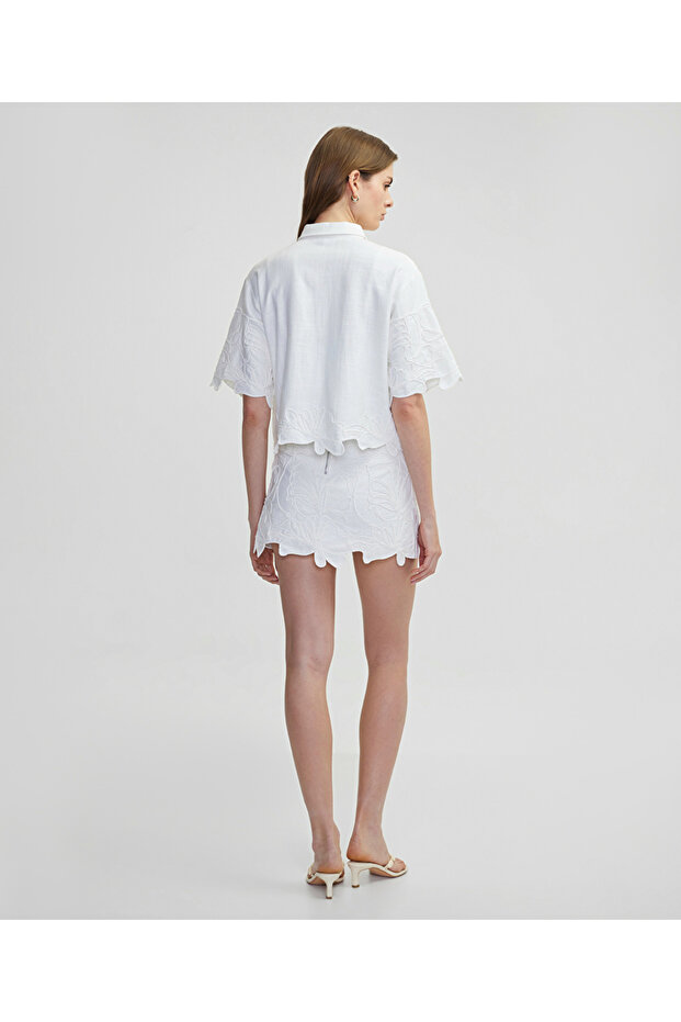 Nakışlı cutout ceket - 8