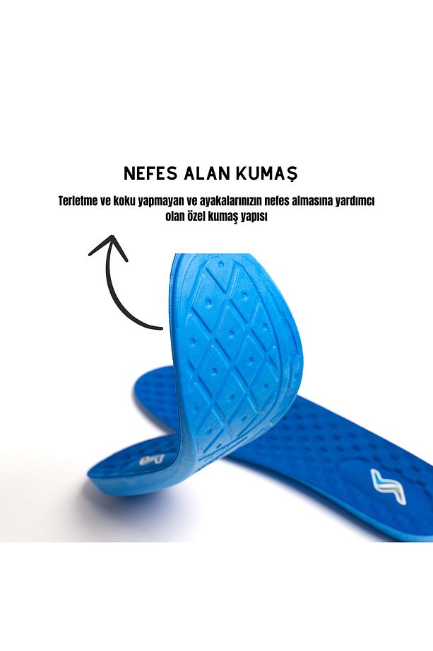 M900 Model Ayakkabı Tabanlığı Memory Foam Ortapedik Boy Yükseltici Unisex Tabanlık Mavi - 3