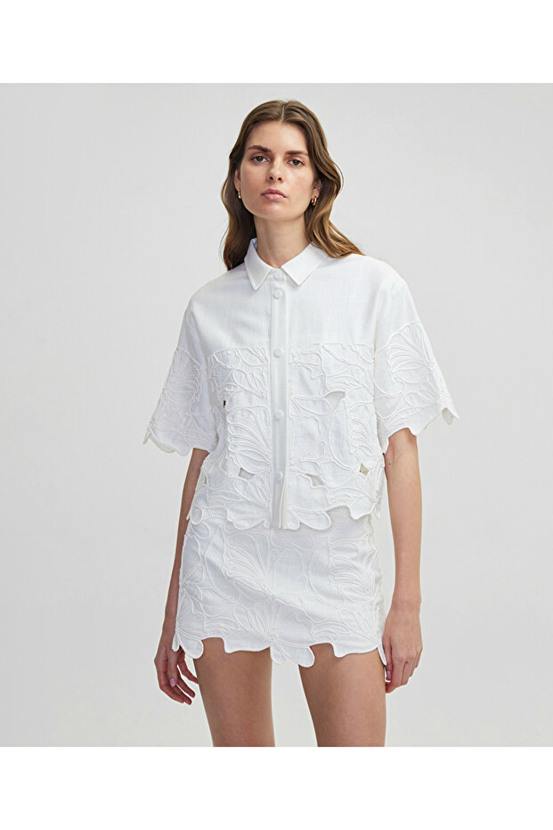 Nakışlı cutout ceket - 2