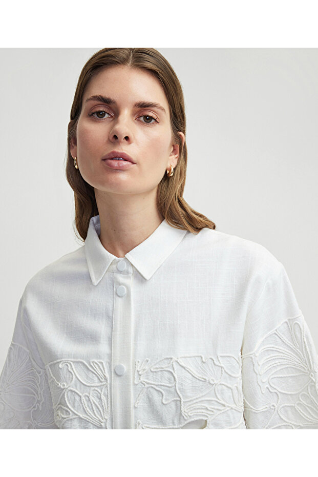 Nakışlı cutout ceket - 5