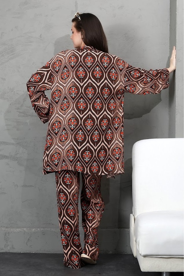 مجموعة كيمونو متعددة منقوشة من الأعلى إلى الأسفل - 7