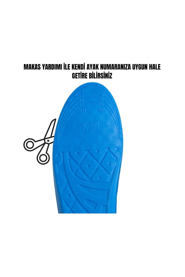 M900 Model Ayakkabı Tabanlığı Tek Ebat Unisex Memory Foam Ortapedik Boy Yükseltici Tabanlık Siyah - 2