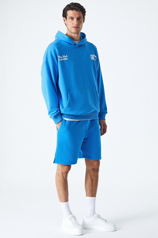 Agassi Men's Soft Fabric Saks Blue Sweatshirt