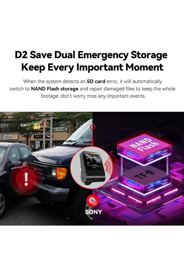 10" Dokunmatik Aynalı Araç Kamerası, 2K+1080P Çift Kayıt, Gece Görüşü, WiFi & GPS, G-Sensör - 2