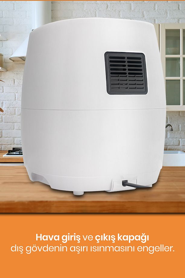 Avantajlı İkili Set Paketi Dokunmatik Airfryer Sıcak Hava Fritözü Geniş Hazneli  Türk Kahve Makinesi - 6