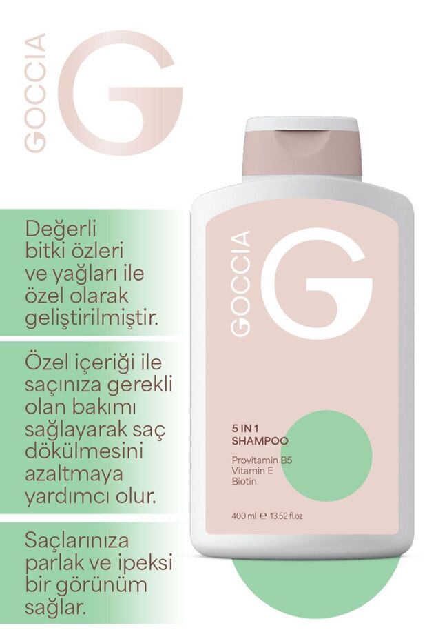 Goccia 5'i 1 Arada Dökülme Karşıtı Şampuan 400ml - 2
