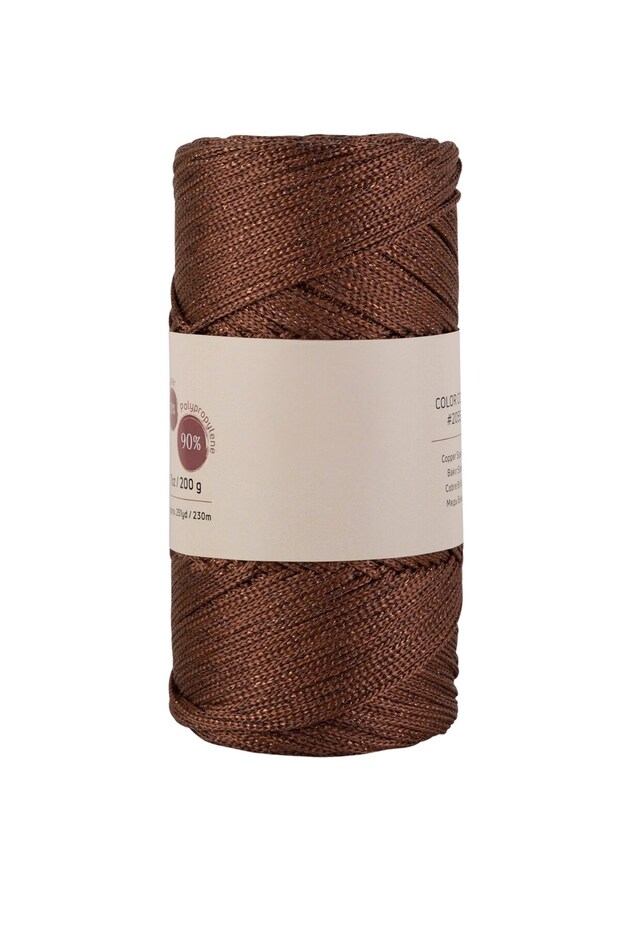 Makrome İpi 3mm Polyester Kahve Simli LWLHM-RSYT34 - 1