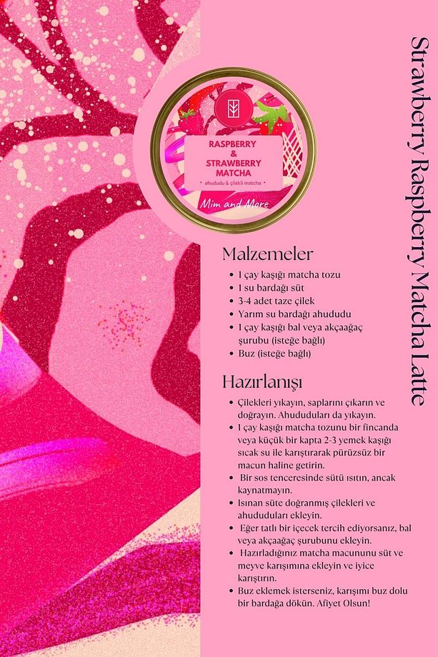 Raspberry & Strawberry Matcha - Ahududulu Ve Çilek Aromalı Matcha, 100 gr - 7