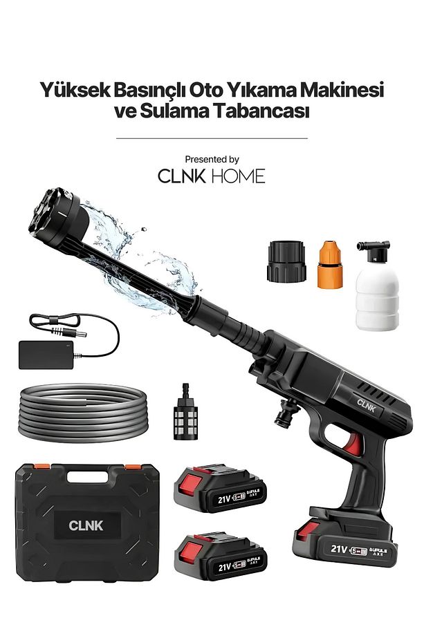 Turbo 1 Şarjlı 70 Bar Yüksek Basınçlı Oto Yıkama Makinesi Ve Sulama Tabancası - 1