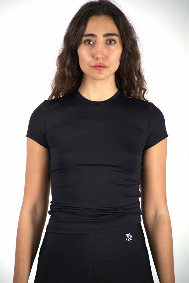 تي شيرت أسود مناسب طويل مناسب - 2