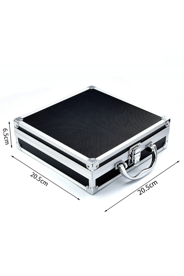 205x205x65mm Portable Aluminum Alloy Tool Box Shockproof Toolbox Suitcase Impact Resistant Safety In