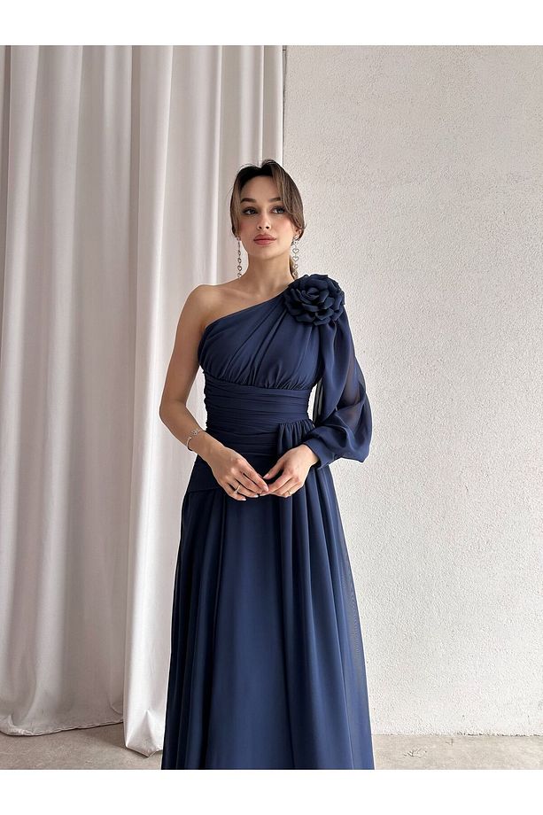 MALTHA Maxi Elbise 8967 - Lacivert - 1