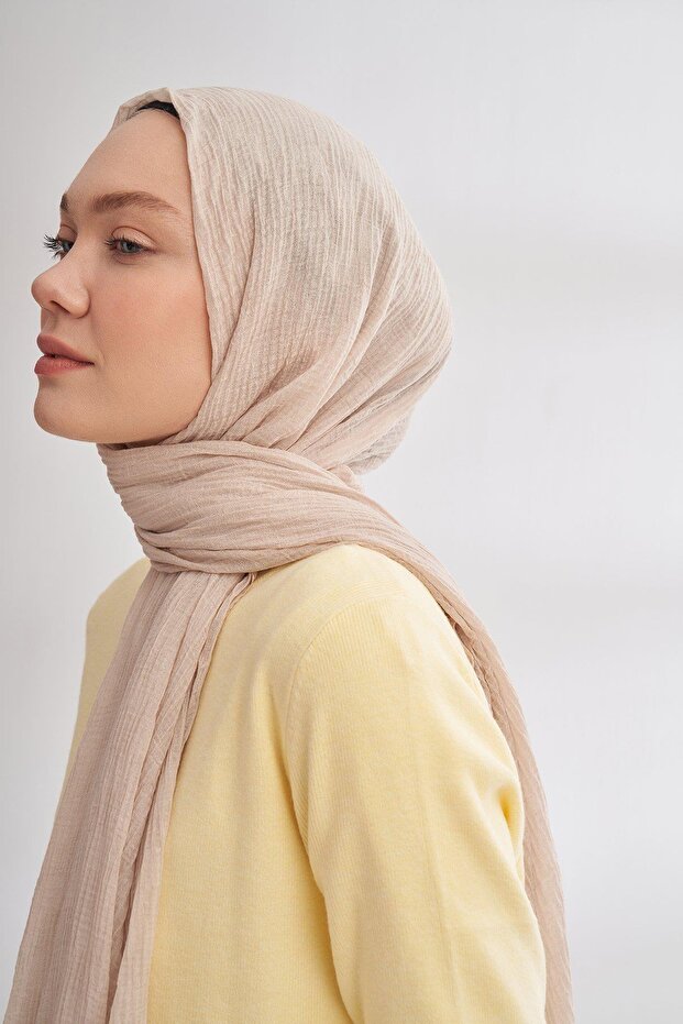 شال موسلين بنمط الشطرنج 3350-حجر - 3