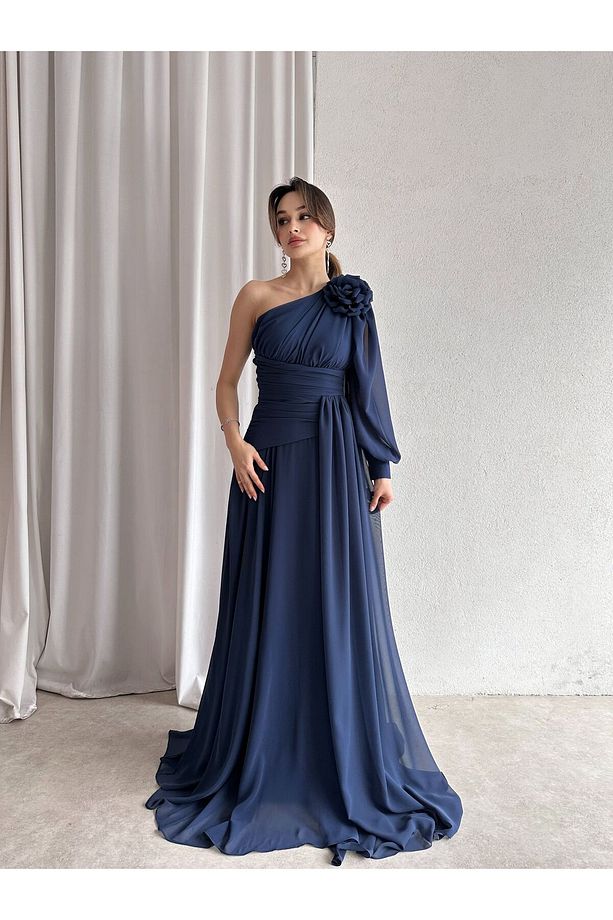 MALTHA Maxi Elbise 8967 - Lacivert - 2