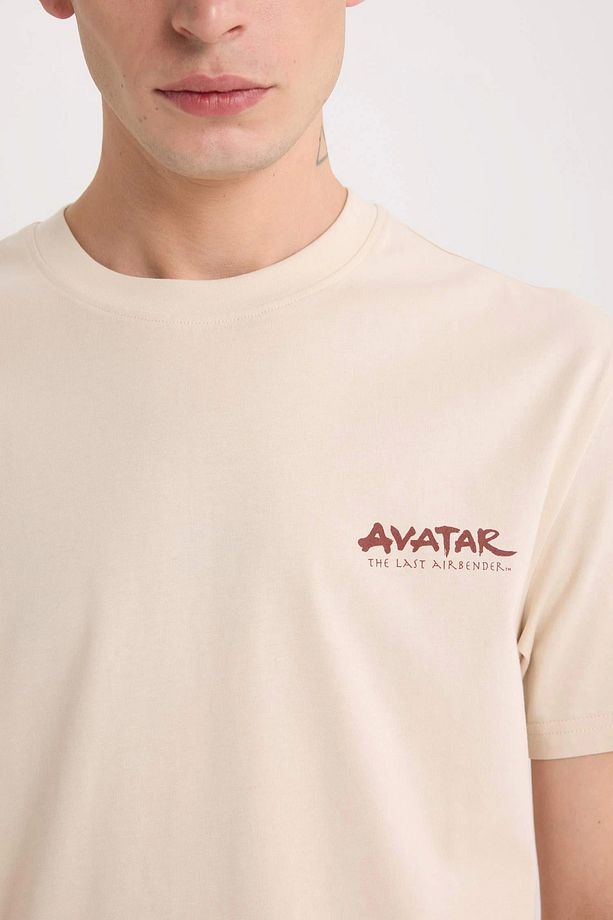 D6783 Bej Avatar the Last Airbender Regular Fit Bisiklet Yaka Baskılı Kısa Kollu Tişört - 6