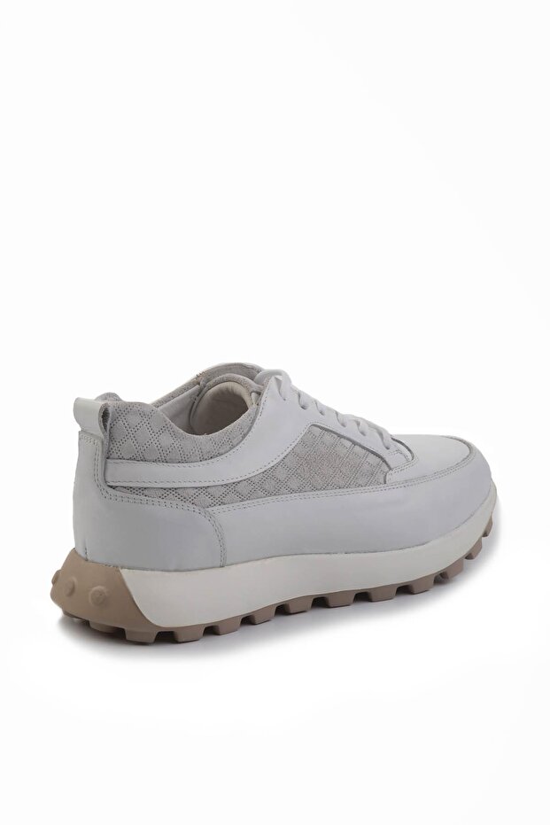 Beyaz Leather Erkek Sneaker E01034222403 - 4