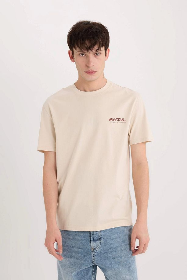 D6783 Bej Avatar the Last Airbender Regular Fit Bisiklet Yaka Baskılı Kısa Kollu Tişört - 5