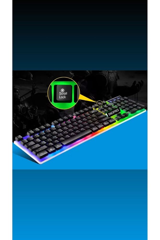 3in1 Klavye Mouse Mause Pad Kablolu Rgb Aydınlatmalı Set Gamer Pc Oyun Seti Klavye Blo - 4