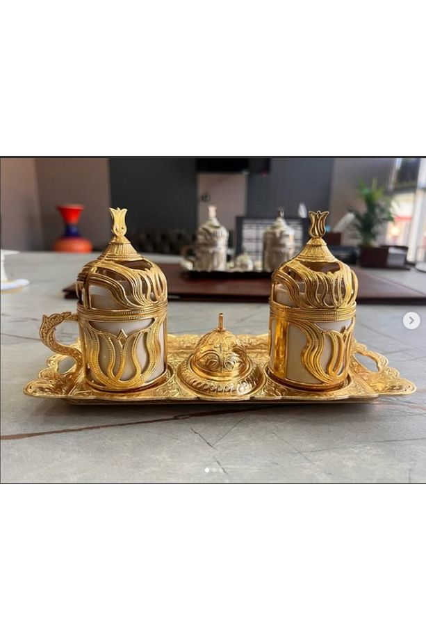 Türk Kahvesi Fincanı Arap 2 Kişilik Kahve Takımı Kahve Mırra Espresso Kahve Fincanı 2 Li Set - 1