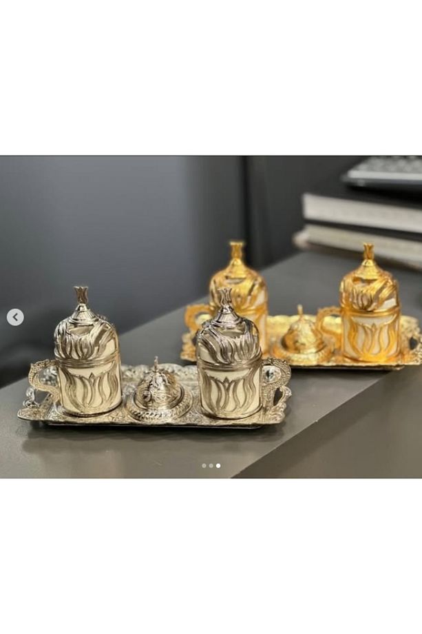 Türk Kahvesi Fincanı Arap 2 Kişilik Kahve Takımı Kahve Mırra Espresso Kahve Fincanı 2 Li Set - 2