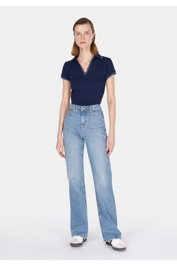 791 Monıca Regular Fit   Kadın Mavi Jean Pantolon - 3