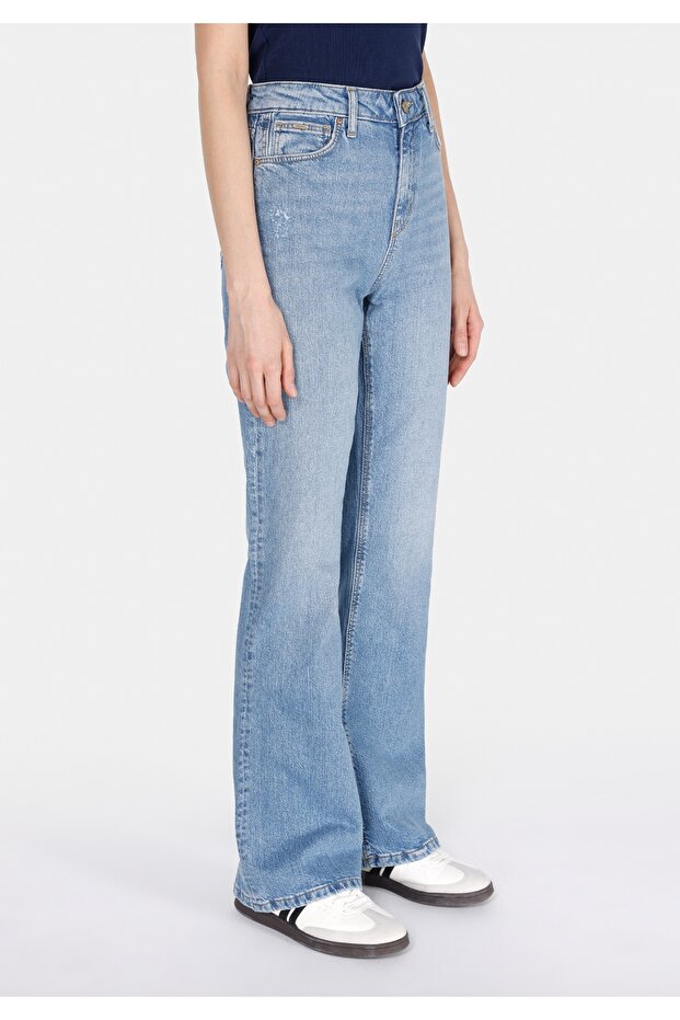 791 Monıca Regular Fit   Kadın Mavi Jean Pantolon - 4