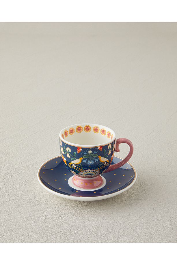 Wingy New Bone China 4 Parça 2 Kişilik Kahve Fincan Takımı 100 ml Lacivert - 3