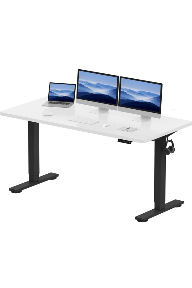 FlexiSpot Modern Adjustable Standing Desk Ergonomic 150x60 cm - White and Black