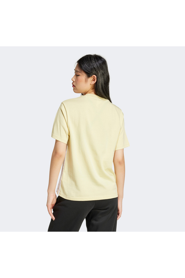 Essentials 3 Stripes Cotton Kadın Sarı T-Shirt - 3