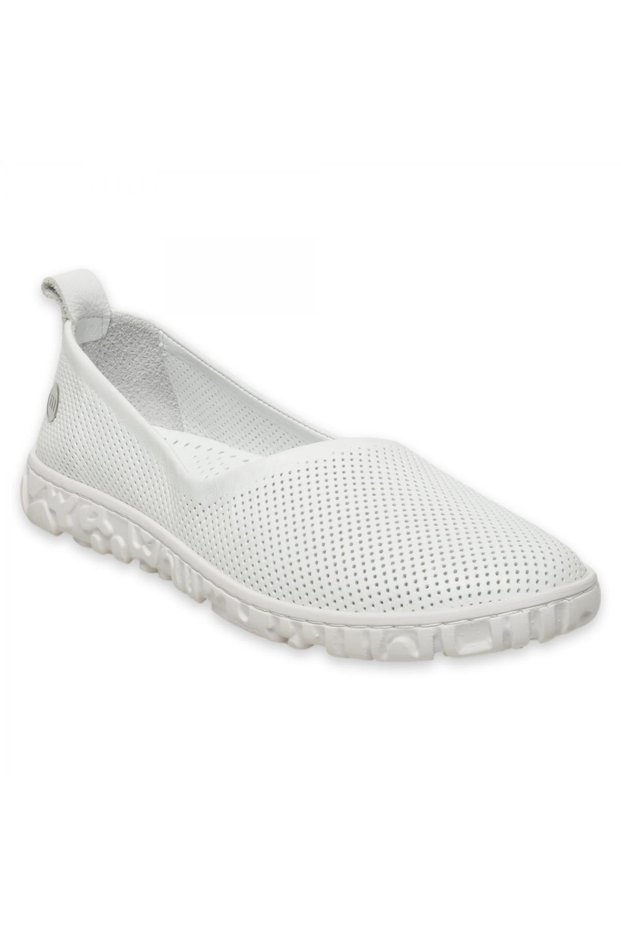 D25Ya-105Z Daily White Women's Ballerinas
