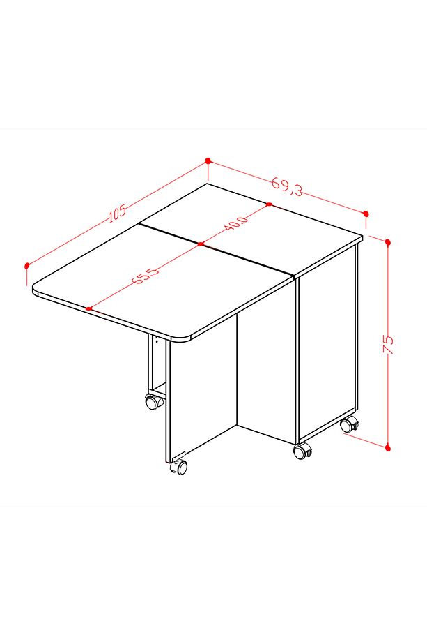 %100 Mdflam 105cm Mutfak Adası Yemek Masası Kahve Köşesi Ma-01 - 7