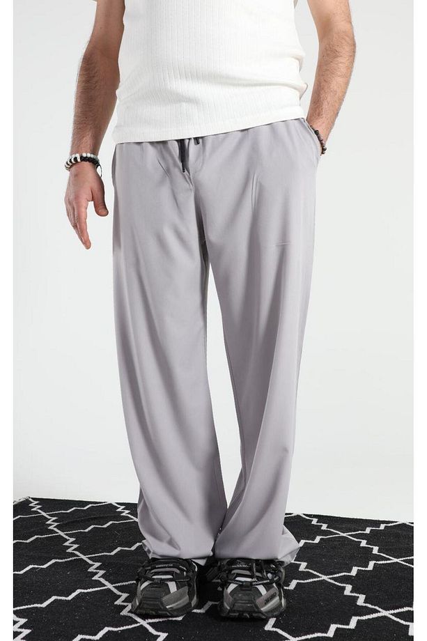 Gri Basic Baggy Pantolon - 2