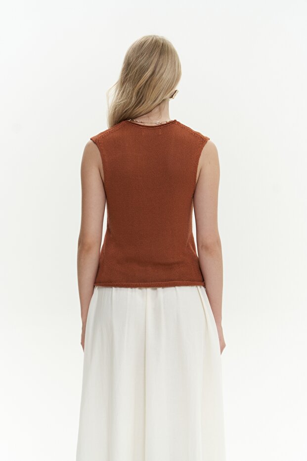 Peri Triko Kolsuz Kiremit Süveter - 6