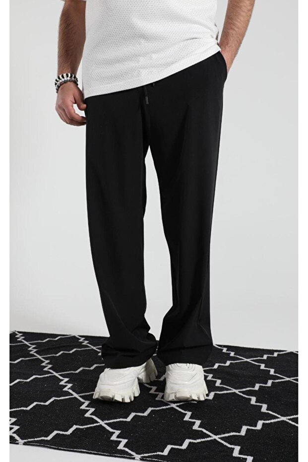 بنطلون أسود أساسي فضفاض - 2