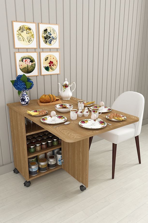 %100 Mdflam 105cm Mutfak Adası Yemek Masası Kahve Köşesi Ma-01 - 1