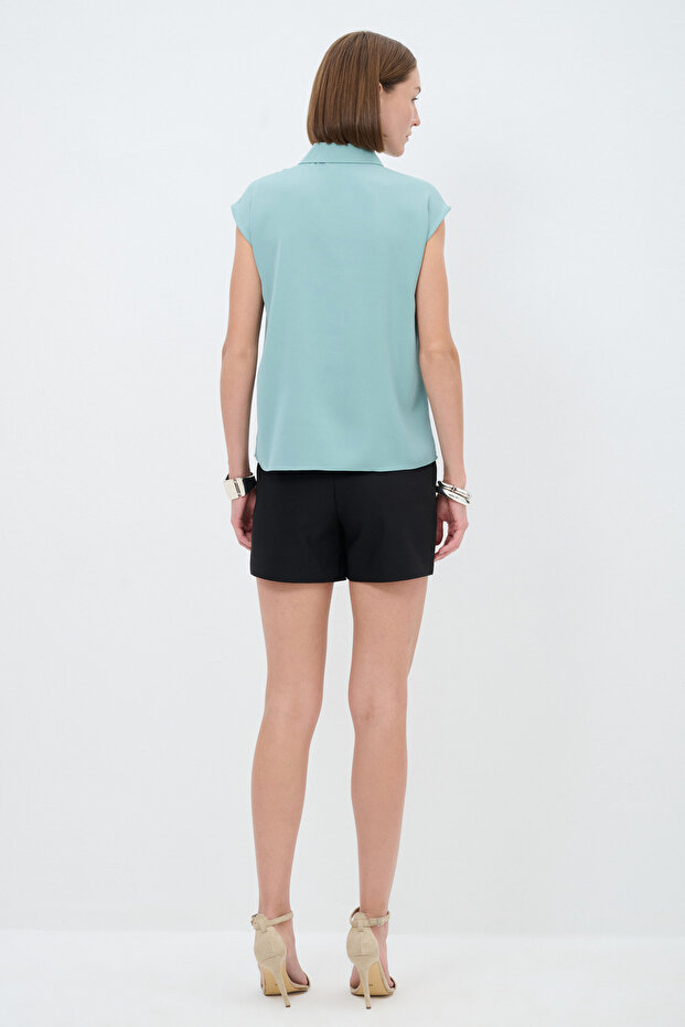 Yakalı Kolsuz Bluz - 7