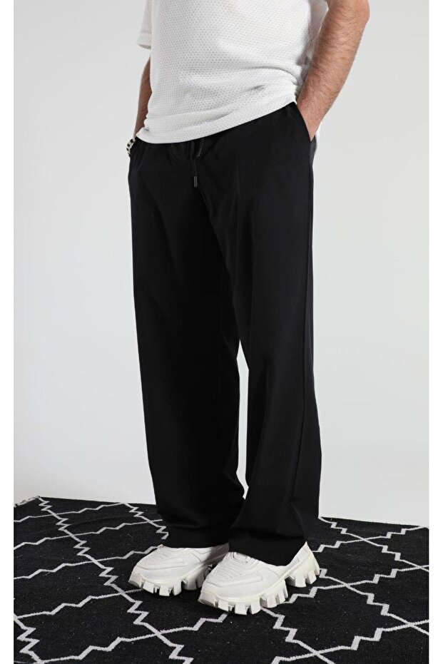 بنطلون أسود أساسي فضفاض - 3