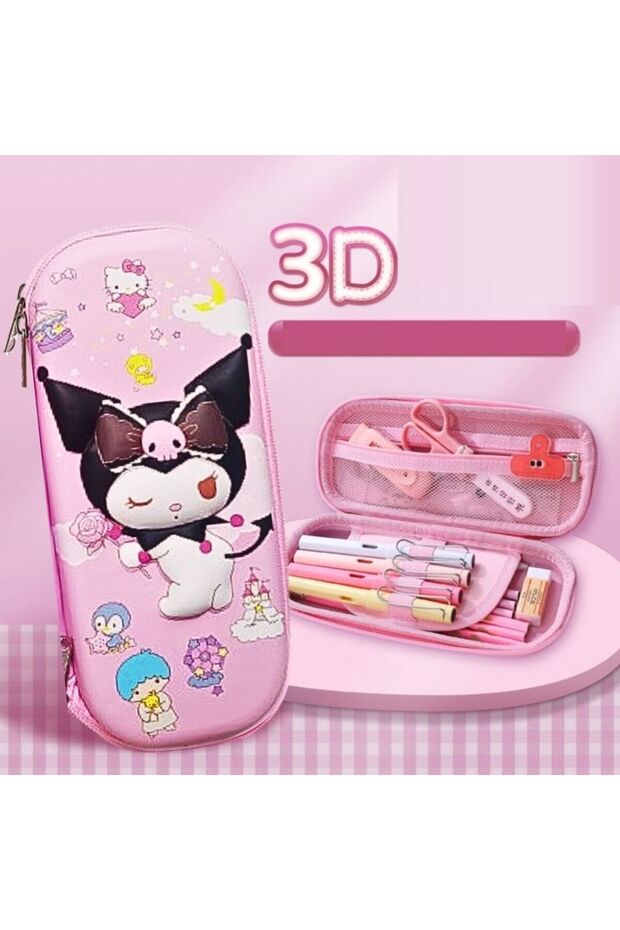 Kuromi 3D Multi-Purpose Pen Holder and Stationery Box, Pink, 22X10