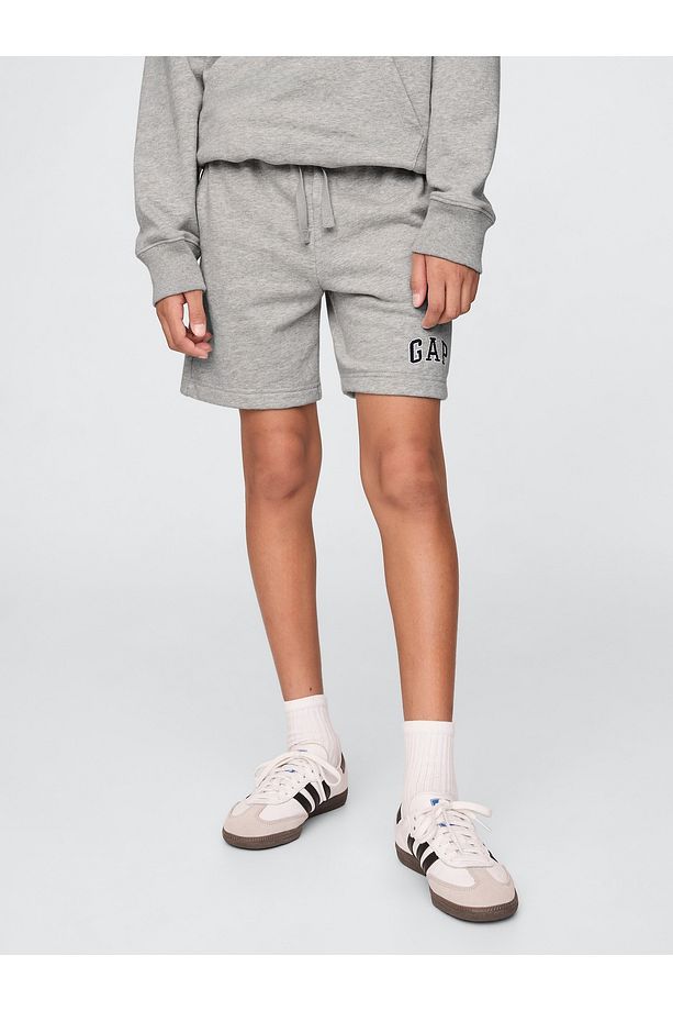 Erkek Çocuk Gri Gap Logo Havlu Kumaş Şort - 3