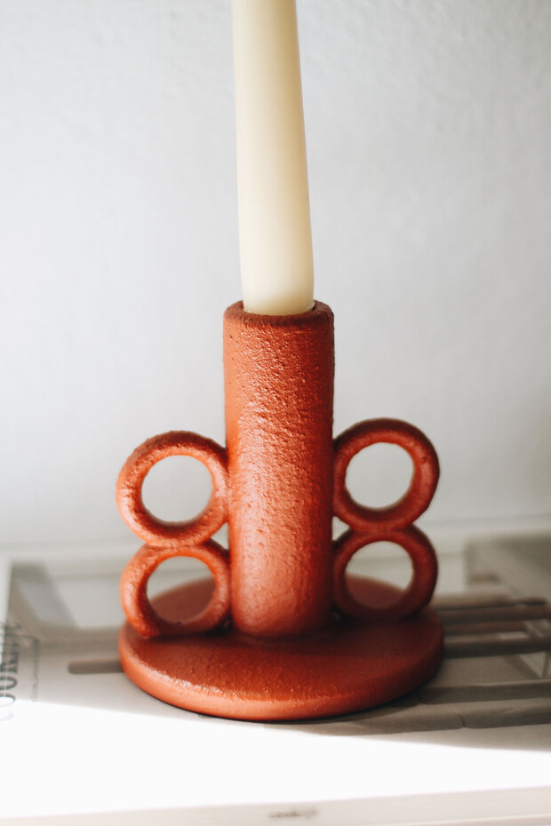 Kulplu Dokulu Şamdan Mumluk - 3