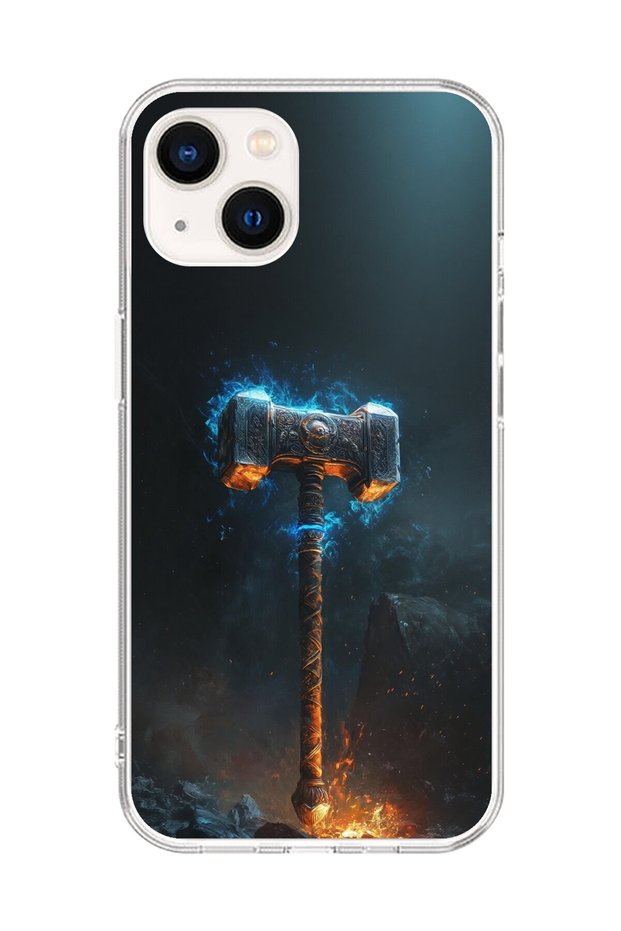 حافظة شفافة متوافقة مع هاتف iPhone 13 Mini بتصميم مطرقة
