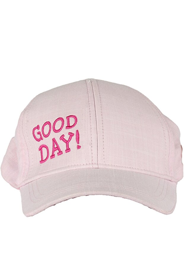 Girl's Powder Good Day Embroidered Written Hat 4-8 Years