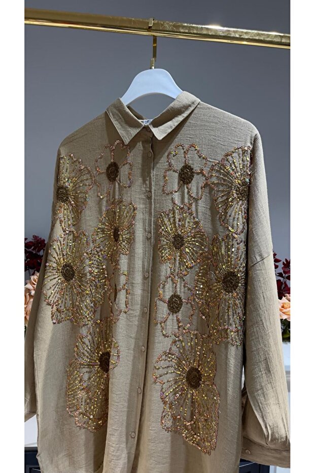 Gömlek-OVERSİZE - BEJ - 3