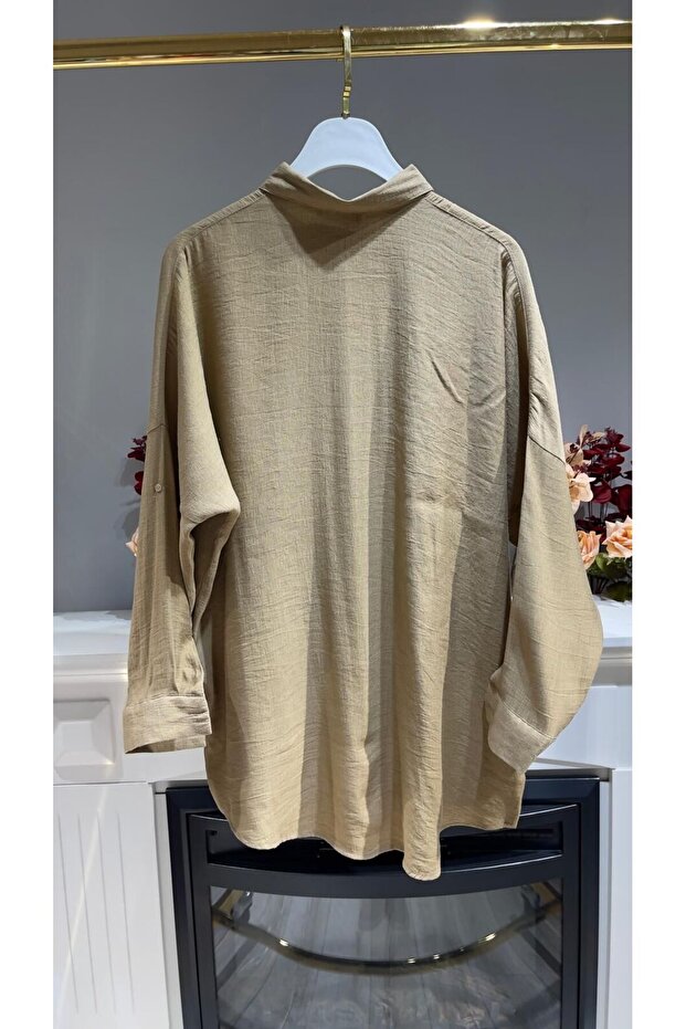 Gömlek-OVERSİZE - BEJ - 5