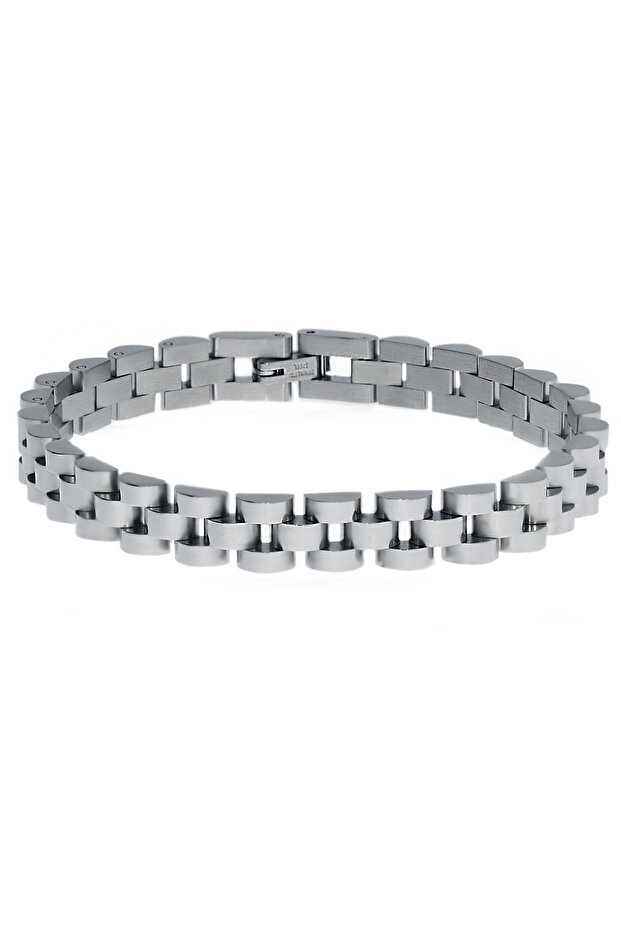 Erkek Hasır Model İnce Çelik Bileklik - 1