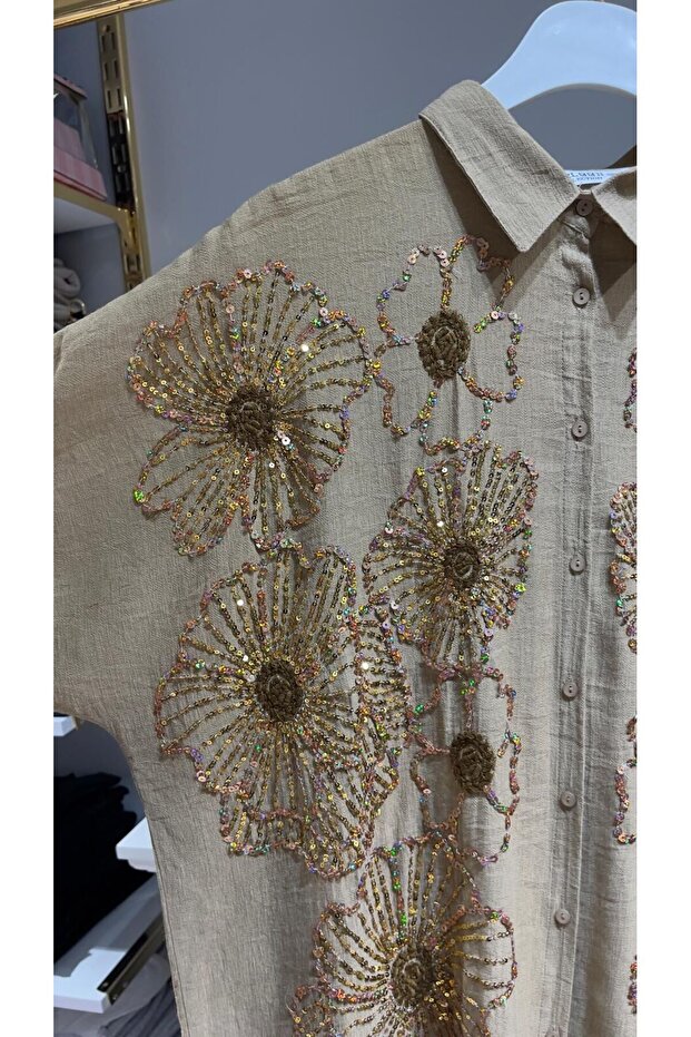 Gömlek-OVERSİZE - BEJ - 4